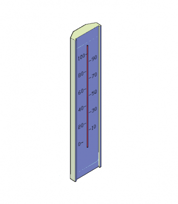 bloc Thermomètre 3D AutoCAD