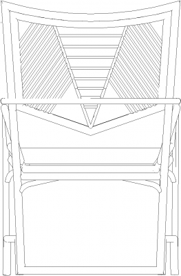 900mm Height Pure Ratan Made Chair Rear Elevation dwg Drawing