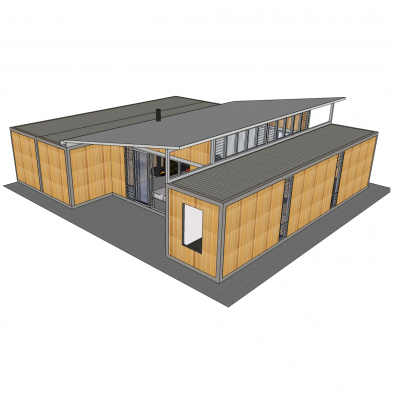 Conception de la maison de conteneur Modèle Sketchup