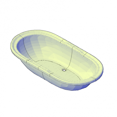baignoire ovale bloc 3D CAD