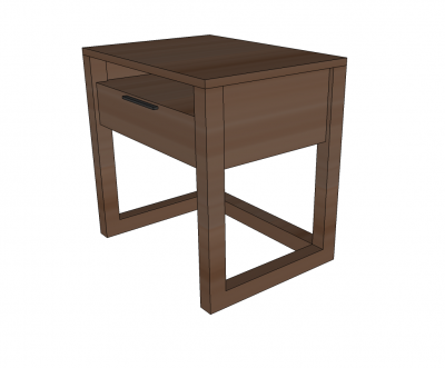Modelo de Sketchup com mesa de cabeceira moderna