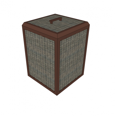 Cesta de roupa de vime modelo Sketchup