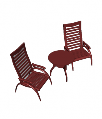 table et chaises de jardin Round 3d bloc max