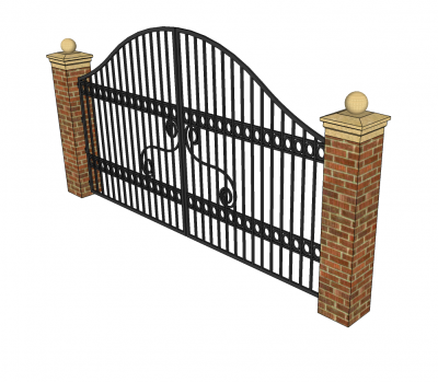 Pierres de briques et portes d'entrée en acier Modèle Sketchup