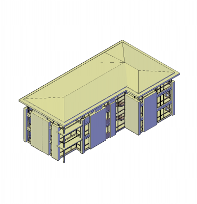 3 étages immeuble 3d dwg