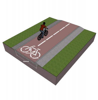 Modèle de Sketchup de piste cyclable