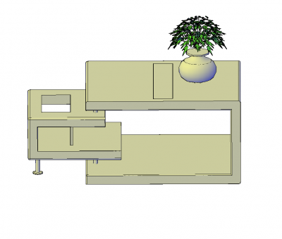 センターテーブル3D dwgブロック