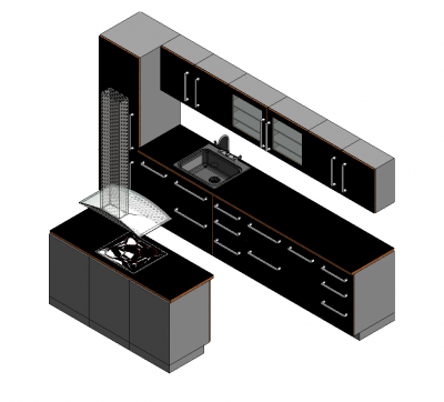 Modèle de conception de cuisine Revit modèle