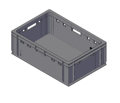 Modèle en plastique dwg en caisse 3D