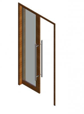 Porte escamotable en verre à galandage Revit modèle