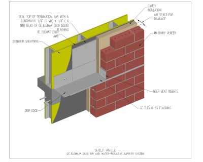 Free AutoCAD 2D Drawings of Air & Water Resistive Barrier System Shelf Angle-1