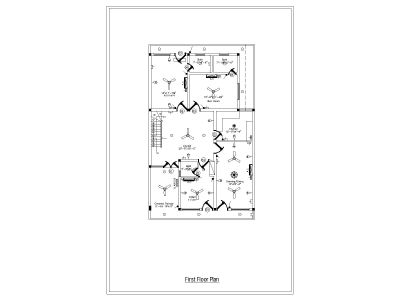 Free AutoCAD 2D Editable Drawings for Electrical First Floor Plan _ 3