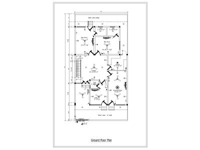 Free AutoCAD 2D Editable Drawings for Electrical Ground Floor Plan _ 2