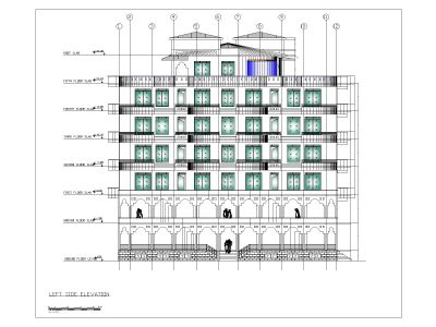 Free AutoCAD 2D editable Drawing for Multi Story 2D Elevation_ 3