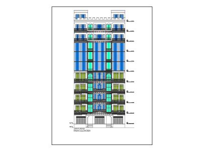 Free AutoCAD 2D editable Drawing for Multi Story 2D Elevation_ 5