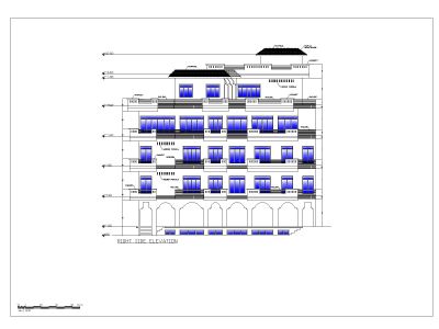 Free AutoCAD 2D editable Drawing for Multi Story 2D Elevation_ 8