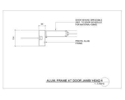 Free CAD Drawings for Aluminum Frame at Door Jamb Head
