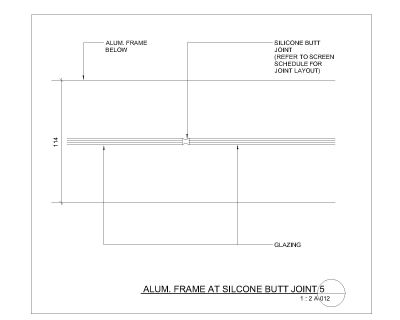 Free AutoCAD Drawing of Aluminum Frame at Silcone Butt Joint