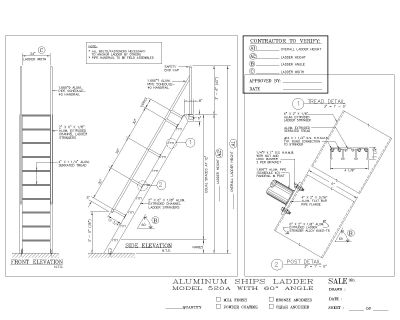 Free AutoCAD Draing for Aluminum Ship ladder-1
