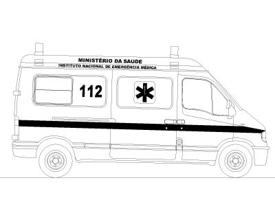 Ambulance Side View-2 Architectural Drawing. CAD block in DWG format free download.