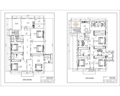 US Tinny House Detailed Floor Plans for First & Second, CAD Block – DWG AutoCAD Editable Drawing (Free Download)