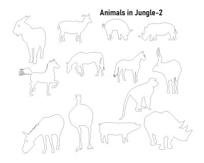 Free AutoCAD 2D Editable Drawings for Animals in Jungle-2