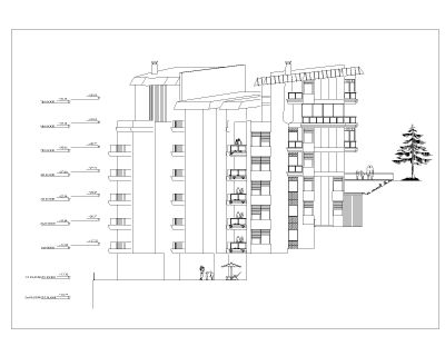 Free AutoCAD 2D Editable Drawings for Apartment Building External Views_ 1