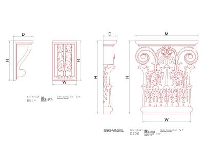 Free AutoCAD 2D Editable Drawings for Stone Parapet Design - 1 