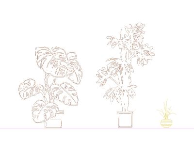Free AutoCAD 2D Editable Drawings for Artificial Flowres For Interior Designing- 18