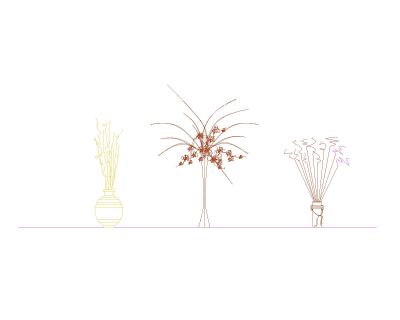Free AutoCAD 2D Editable Drawings for Artificial Flowres For Interior Designing- 3