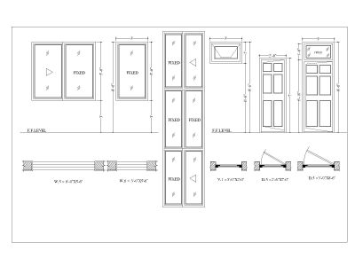 Free AutoCAD 2D Editable Drawings for Asian Style Door & Window Details