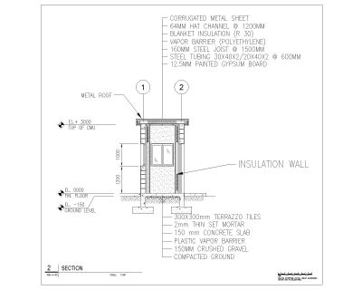 Free AutoCAD Drawing of Guard House Detailed Section-2