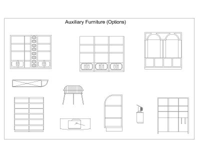 Free AutoCAD 2D Editable Drawings for Auxiliary Furniture Options 003