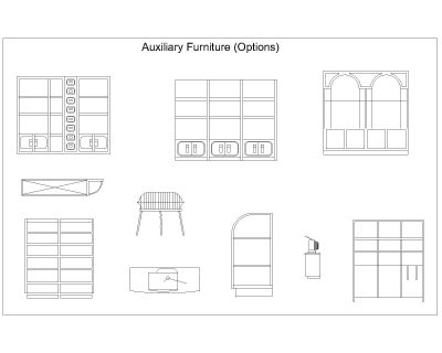 Free AutoCAD 2D Editable Drawings for Auxiliary Furniture Options-3