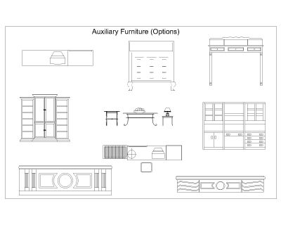Free AutoCAD 2D Editable Drawings for Auxiliary Furniture Options-5