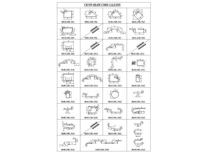 Free AutoCAD 2D Editable Drawings for Bar Shape codes - 2
