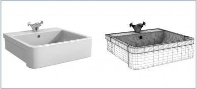 Halb versenktes Becken 3ds max Modell