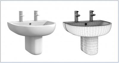 Semi-Sockel-Becken 3ds max Modell