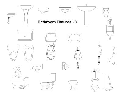 Free AutoCAD 2D Editable Drawings for Bathroom Fixtures - 8