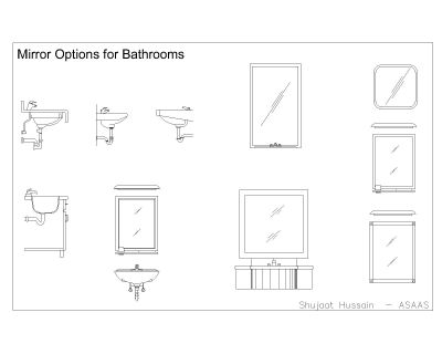Free “AutoCAD drawings for Bathroom Mirrors 01” 