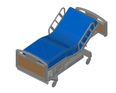 Free AutoCAD 2D Editable Drawings for Bed for the patients in the hospital-3d-autocad_drawing
