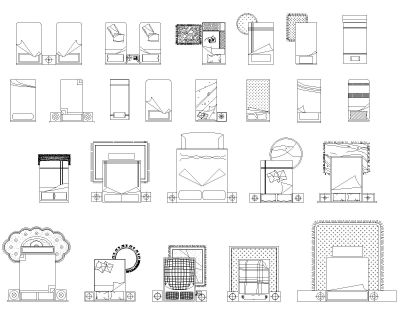 Free AutoCAD 3D Editable Drawings for Bed Set Fixtures - 5