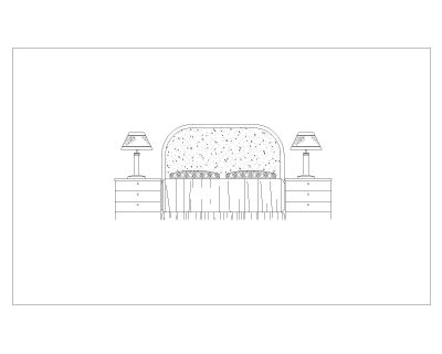Free AutoCAD 2D Editable Drawings for Bed Set with Side Lamps for Rooms_ 13