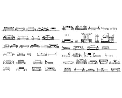 Beds Front Views package Architectural Drawing. CAD block in DWG format free download.