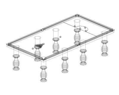 Free AutoCAD editable Drawing of Billiards & Sanooker Table-3D View Model