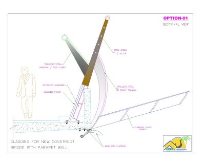 Free AutoCAD 2D Editable Drawings for Brdige Cladding Design with Details - 2