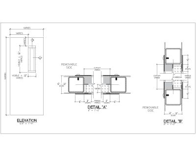 Free AutoCAD 2D Editable Drawings for Blast Resistant Steel Door Lite Kit