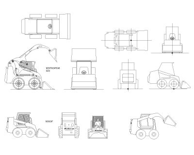 Free AutoCAD 2D Editable Drawings for Bobcat Construction Vehicles - 2