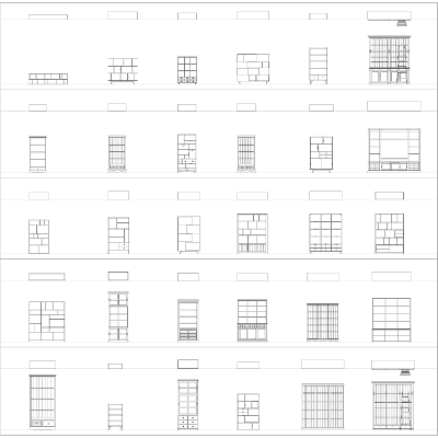 Bücherregale und Bücherregale CAD-Sammlung dwg