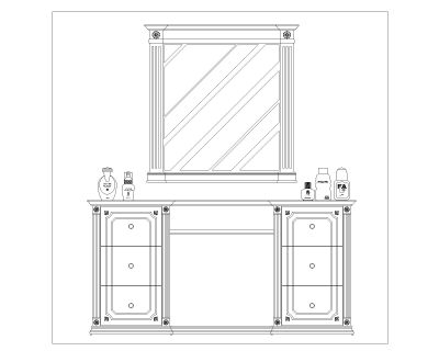 Free AutoCAD 2D Editable Drawings for Bookcases & Dressers_ 10